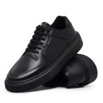 2 Tenis Masculino Casual Sola Reta Leve e Confort + Relógio Digital - Preto/Branco + Preto/Preto