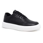 2 Tenis Masculino Casual Sola Reta Leve e Confort + Relógio Digital - Preto/Branco + Cinza