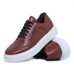 2 Tenis Masculino Casual Sola Reta Leve e Confort + Relógio Digital - Pinhão + Preto/Preto