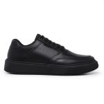 Tenis Masculino Casual Branco Sola Reta - Preto/Preto