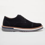 Oxford Masculino Sola Detalhe Loafer Derby em Camurça - Preto