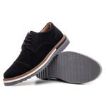 Oxford Masculino Sola Detalhe Loafer Derby em Camurça - Preto