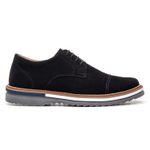 Oxford Masculino Sola Detalhe Loafer Derby em Camurça - Preto