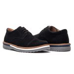 Oxford Masculino Sola Detalhe Loafer Derby em Camurça - Preto