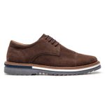Oxford Masculino Sola Detalhe Loafer Derby em Camurça - Café