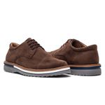 Oxford Masculino Sola Detalhe Loafer Derby em Camurça - Café