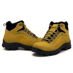 Coturno Adventure para trekking em couro mostarda preto 019