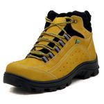 Coturno Adventure para trekking em couro mostarda preto 019