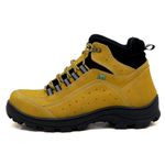 Coturno Adventure para trekking em couro mostarda preto 019