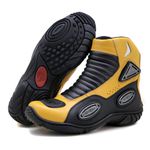 Bota Motociclista Slider Couro Legítimo -298 na cor amarelo