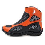 Bota Motociclista Slider Couro Legítimo -298 na cor laranja