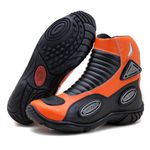 Bota Motociclista Slider Couro Legítimo -298 na cor laranja