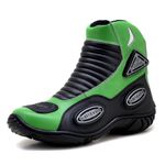 Bota Motociclista Slider Couro Legítimo -298 na cor Verde