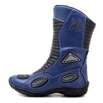 Bota motociclista Stunt em couro legítimo - 300 Na cor Azul