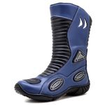 Bota motociclista Stunt em couro legítimo - 300 Na cor Azul