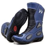 Bota motociclista Stunt em couro legítimo - 300 Na cor Azul