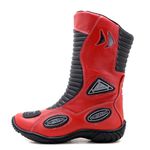 Bota motociclista Stunt em couro legítimo - 300 Na cor Vermelho