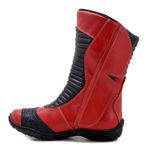 Bota motociclista Stunt em couro legítimo - 300 Na cor Vermelho