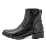 Coturno feminino couro legítimo 7506 preto com fecho em zíper dos dois lados