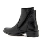 Coturno feminino couro legítimo 7506 preto com fecho em zíper dos dois lados