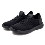 Tênis Knit motociclista masculino forrado em couro 