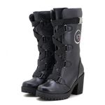 Bota feminina motociclista estilo roqueira 9410