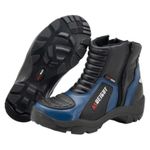 Bota motociclista com altura de até 9cm em couro legítimo solado preto AS-HEIGHT