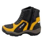 Bota motociclista com altura de até 9cm em couro legítimo AS-HEIGHT