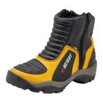 Bota motociclista com altura de até 9cm em couro legítimo AS-HEIGHT