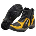 Bota motociclista com altura de até 9cm em couro legítimo AS-HEIGHT