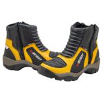 Bota motociclista com altura de até 9cm em couro legítimo AS-HEIGHT