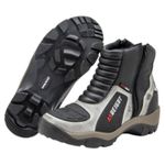Bota motociclista com altura de até 9cm em couro legítimo AS-HEIGHT