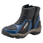 Bota motociclista com altura de até 9cm em couro legítimo AS-HEIGHT