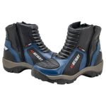 Bota motociclista com altura de até 9cm em couro legítimo AS-HEIGHT