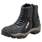 Bota motociclista com altura de até 9cm em couro legítimo AS-HEIGHT