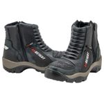 Bota motociclista com altura de até 9cm em couro legítimo AS-HEIGHT