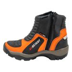 Bota motociclista com altura de até 9cm em couro legítimo AS-HEIGHT