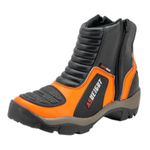 Bota motociclista com altura de até 9cm em couro legítimo AS-HEIGHT