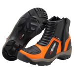 Bota motociclista com altura de até 9cm em couro legítimo AS-HEIGHT