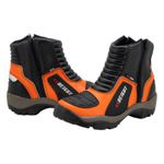 Bota motociclista com altura de até 9cm em couro legítimo AS-HEIGHT