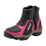 Bota motociclista com altura de até 9cm em couro legítimo AS-HEIGHT