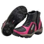 Bota motociclista com altura de até 9cm em couro legítimo AS-HEIGHT