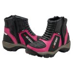 Bota motociclista com altura de até 9cm em couro legítimo AS-HEIGHT