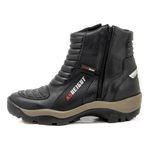 Bota motociclista com altura de até 9cm em couro legítimo AS-HEIGHT