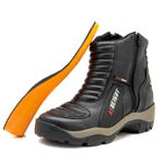 Bota motociclista com altura de até 9cm em couro legítimo AS-HEIGHT