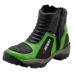 Bota motociclista com altura de até 9cm em couro legítimo AS-HEIGHT