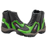 Bota motociclista com altura de até 9cm em couro legítimo AS-HEIGHT