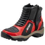 Bota motociclista com altura de até 9cm em couro legítimo AS-HEIGHT