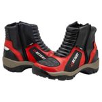 Bota motociclista com altura de até 9cm em couro legítimo AS-HEIGHT