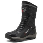 Bota motociclista cano Alto com altura de até 9cm em couro legítimo AS-HEIGHT
